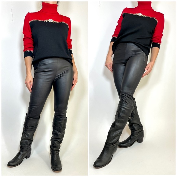 ST. John Sport By Marie Gray wool blend holiday turtleneck knit top swea… - Picture 3 of 12